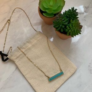 Modern turquoise style gold necklace brand new!